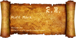 Ruff Márk névjegykártya